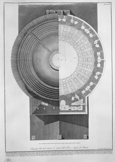 Ichnography of the Interior and Exterior Parts of the Pantheon Dome by Francesco Piranesi